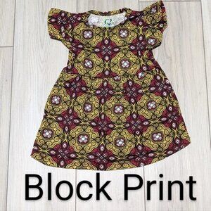 Toddler Girls Ruffle Sleeves Cotton Dress –Vibrant Block Print,NWOT, Casual Wear